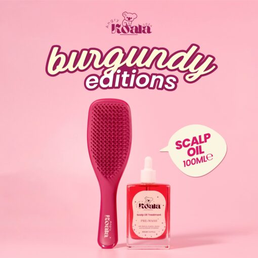 Scalp Oil 50ml + Detangle Hairbrush Burgundy